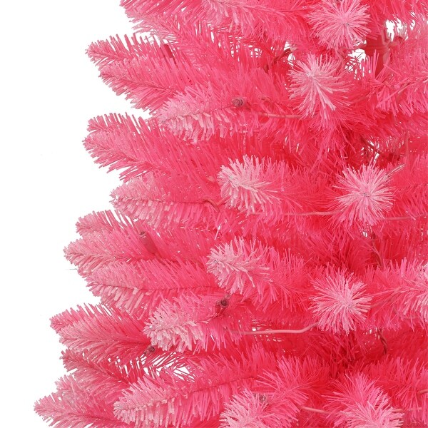 Puleo International 4 ft PreLit Pink Artificial Tree in Burlap Sac