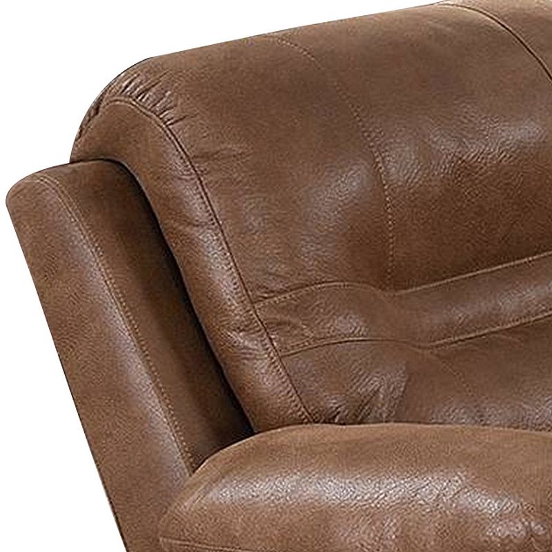 41 Inch leatherette Reclining Chair with USB Port， Brown