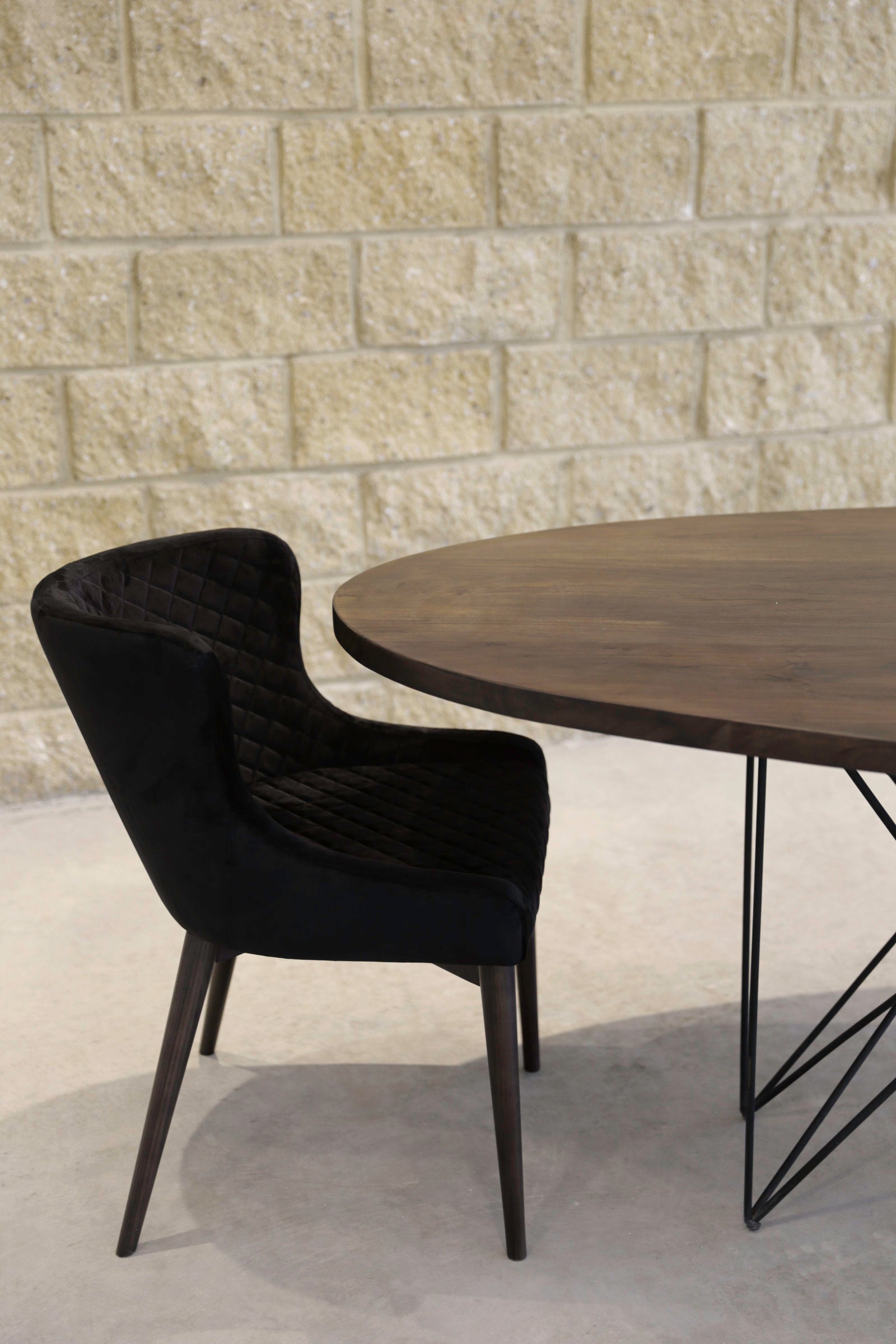 Mila Dining Chair - Black Velvet