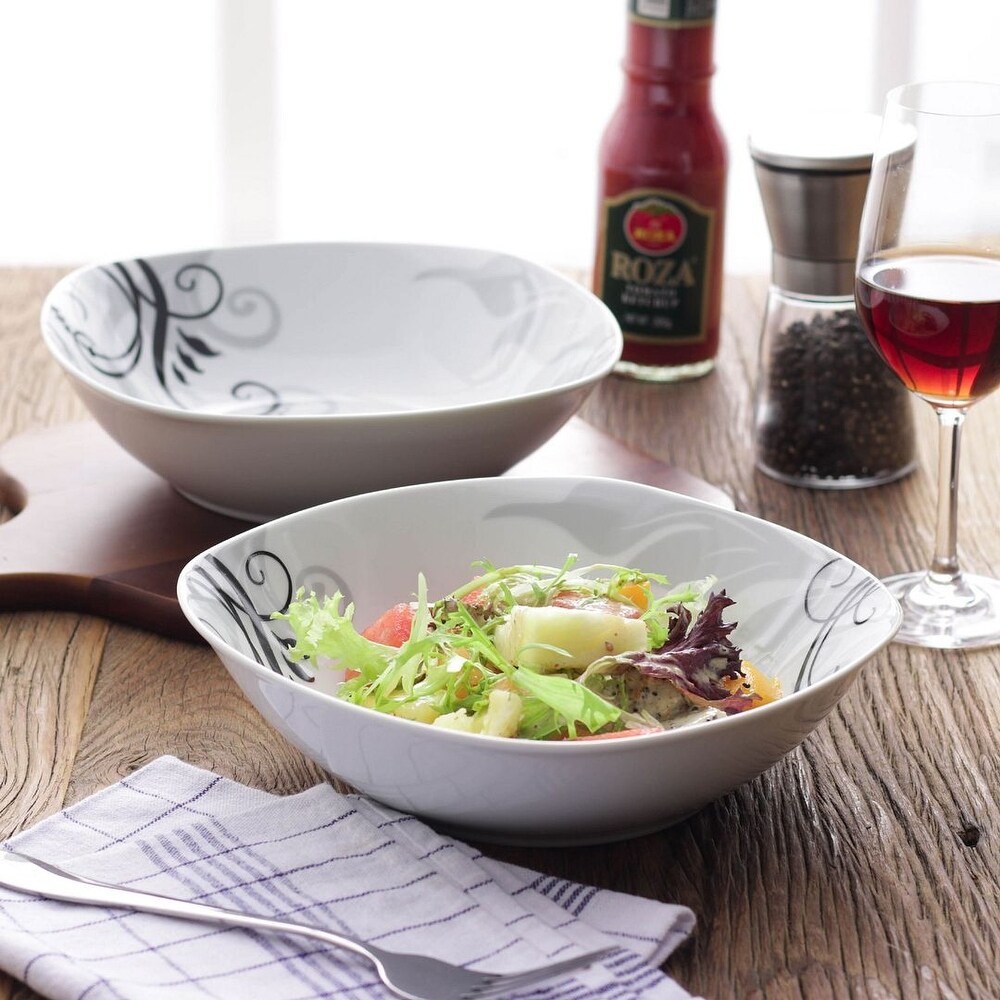 VEWEET Porcelain 35 Oz. Salad Bowl Set (Set Of 2)