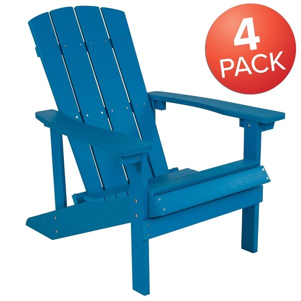 Allweather Poly Resin Wood Outdoor Adirondack Chair (Set of 4)