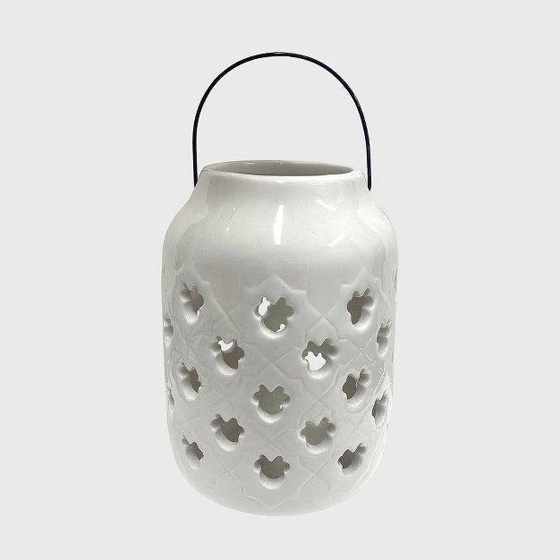 Ceramic Minnie Mouse Candle Lantern White black