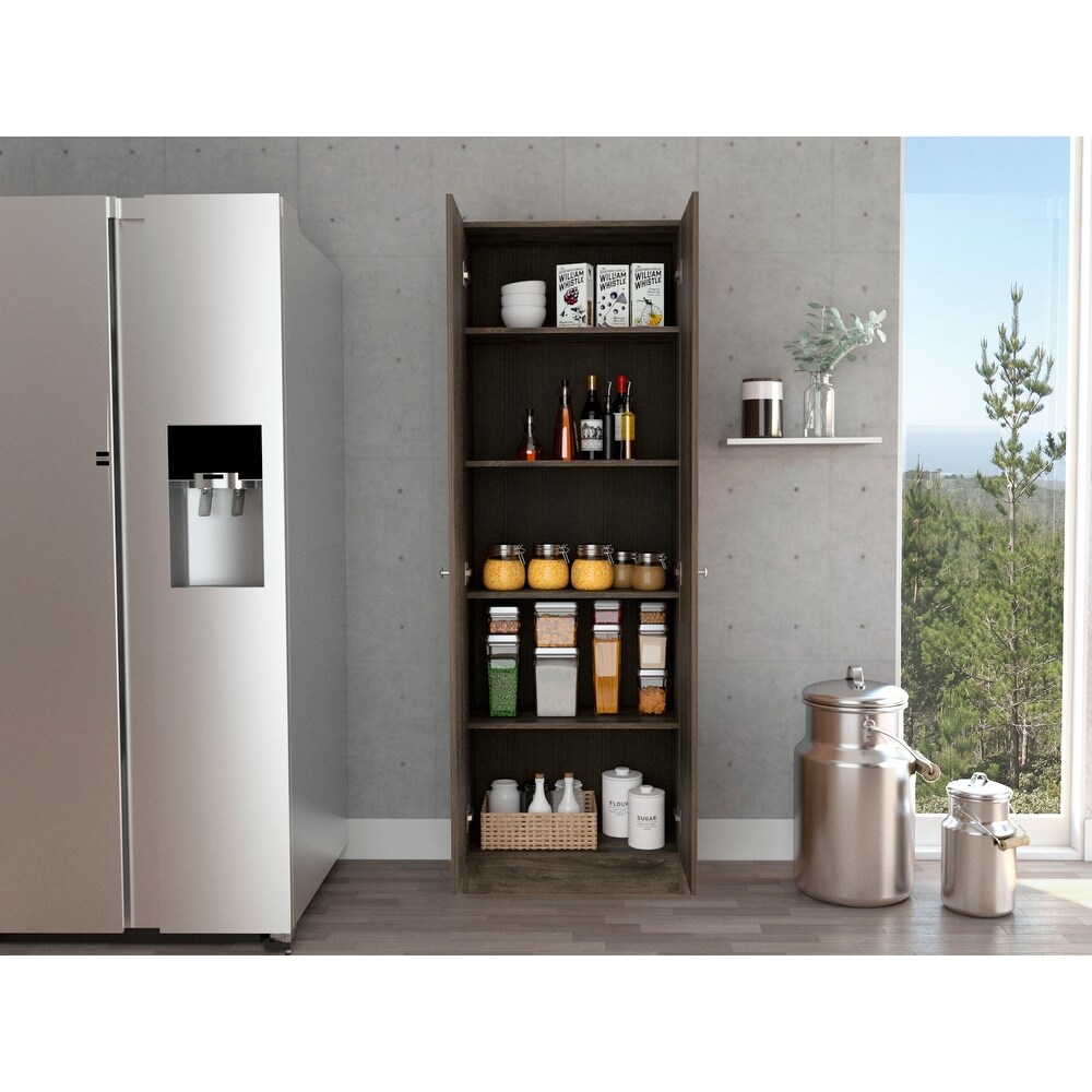 Storage Cabinet Pipestone  Five Shelves  Dark Brown / Black Wengue Finish High quality and durable