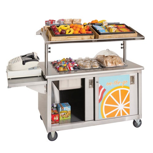 High-Volume Breakfast Cart by Hubert - Double-Sided Stainless Steel Frame