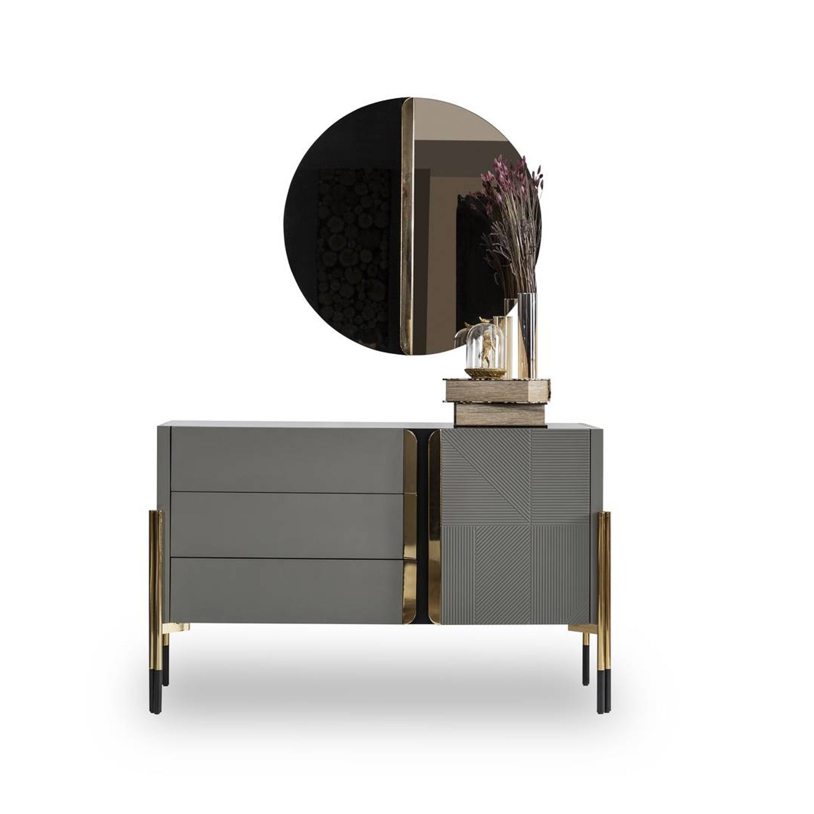 2X Grey Bedside Tables  Diva022-Table