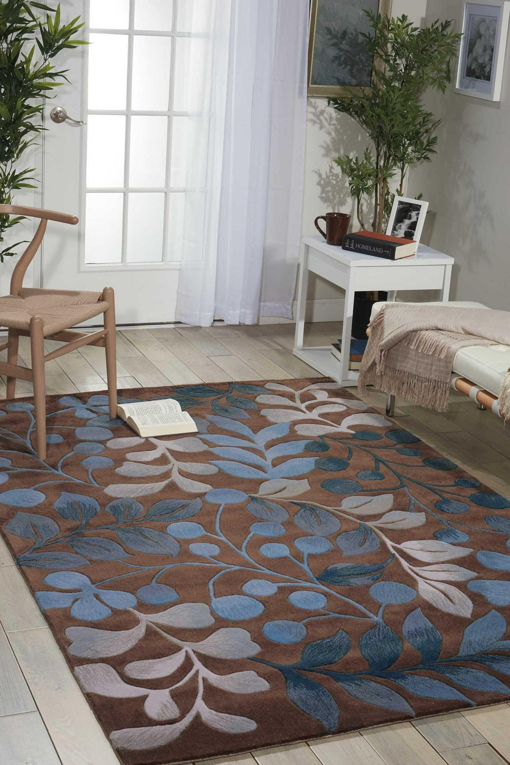 Nourison Contour Contemporary Botanical Mocha 782173  x 982173  Area Rug (78242 x 98242)  Crowdfused