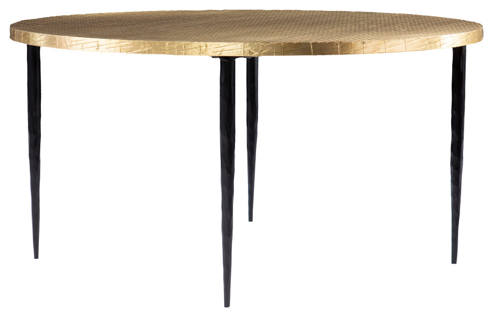 Paignton Round Cocktail Table w/ Embossed Top   Contemporary   Coffee Tables   by SEI  Houzz