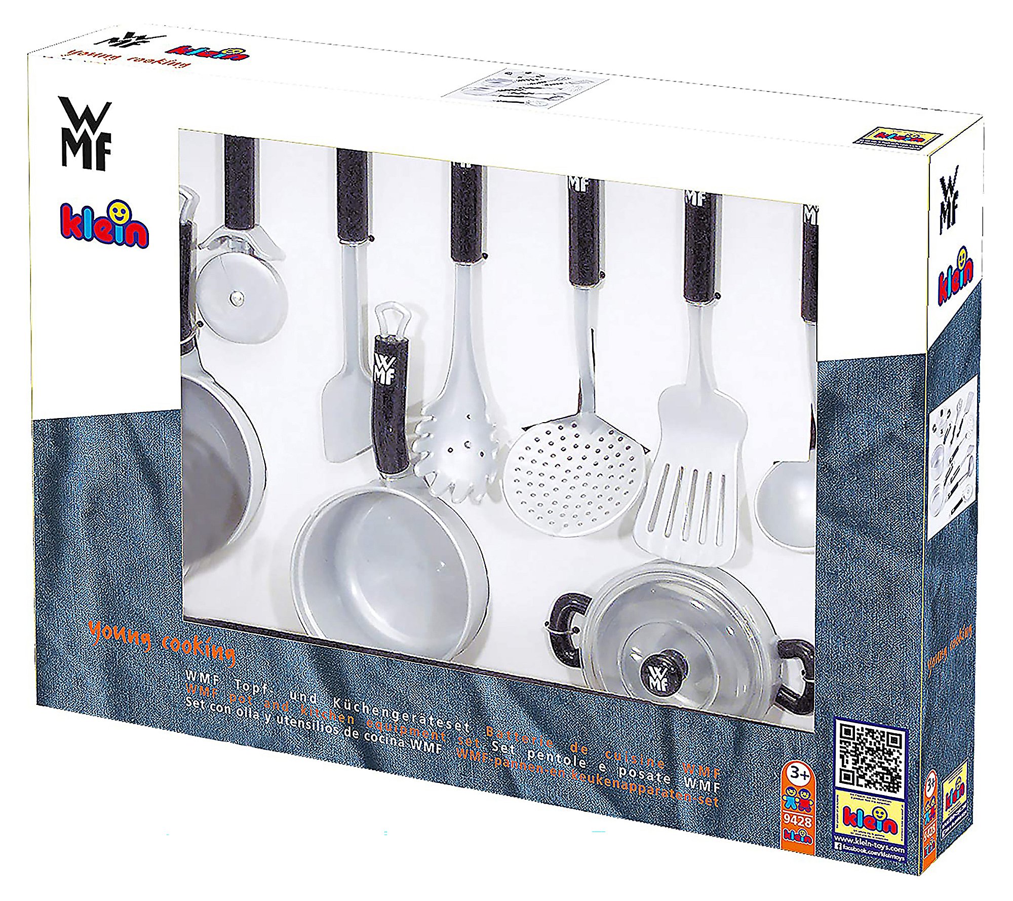 Theo Klein Kids 9-Piece Toy Pots and Kitchen Set