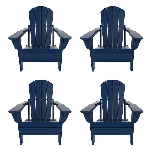 Polytrends Laguna Weather Resistant Outdoor Patio Folding Adirondack Chairs (Set of 4)