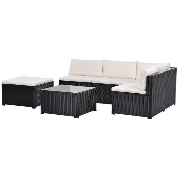 go 6 Piece Outdoor Furniture Set with PE Rattan Wi...