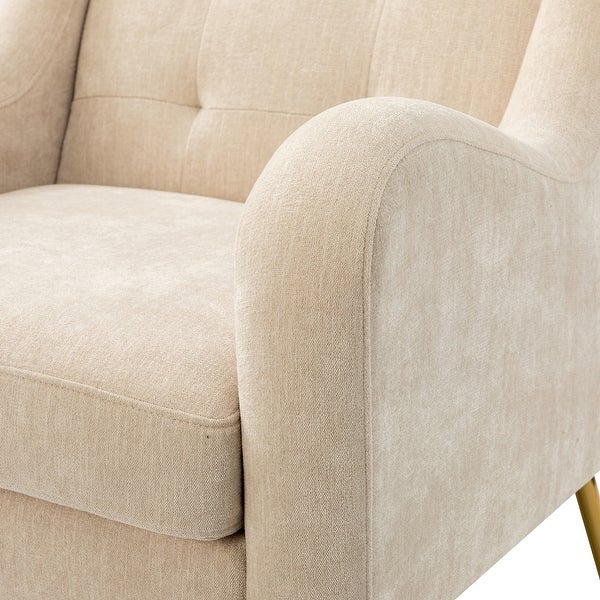 Hyperboreüs Upholstery Accent Armchair with Tufted Back by HULALA HOME