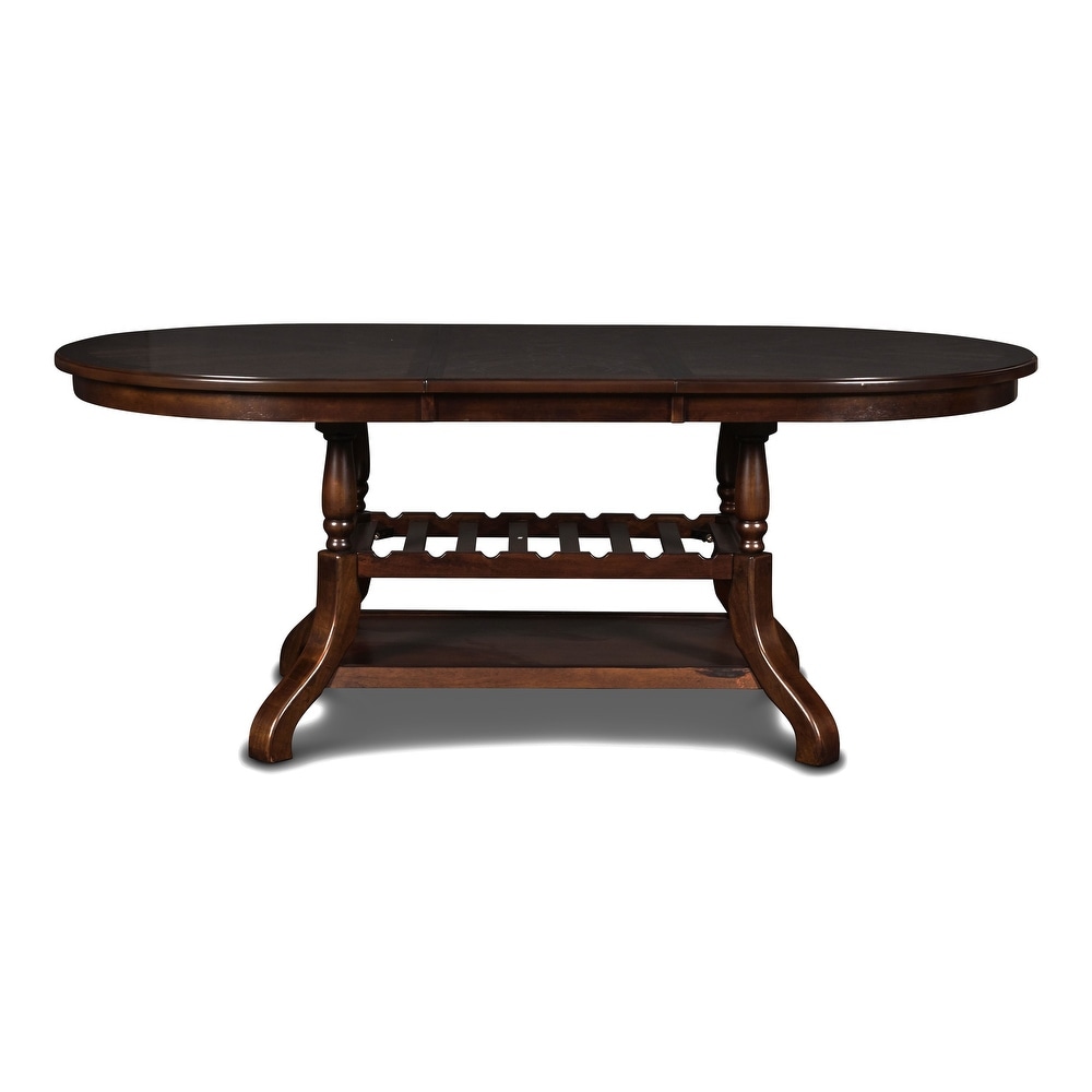 New Classic Furniture Viktor Expresso Dining Table with Wine Storage