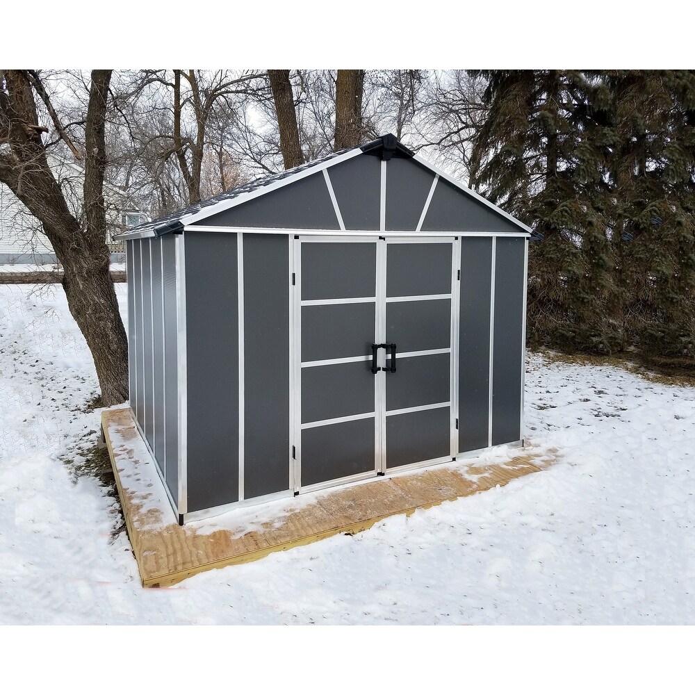 Yukon Dark Gray Large Garden Outdoor Storage Shed with Floor