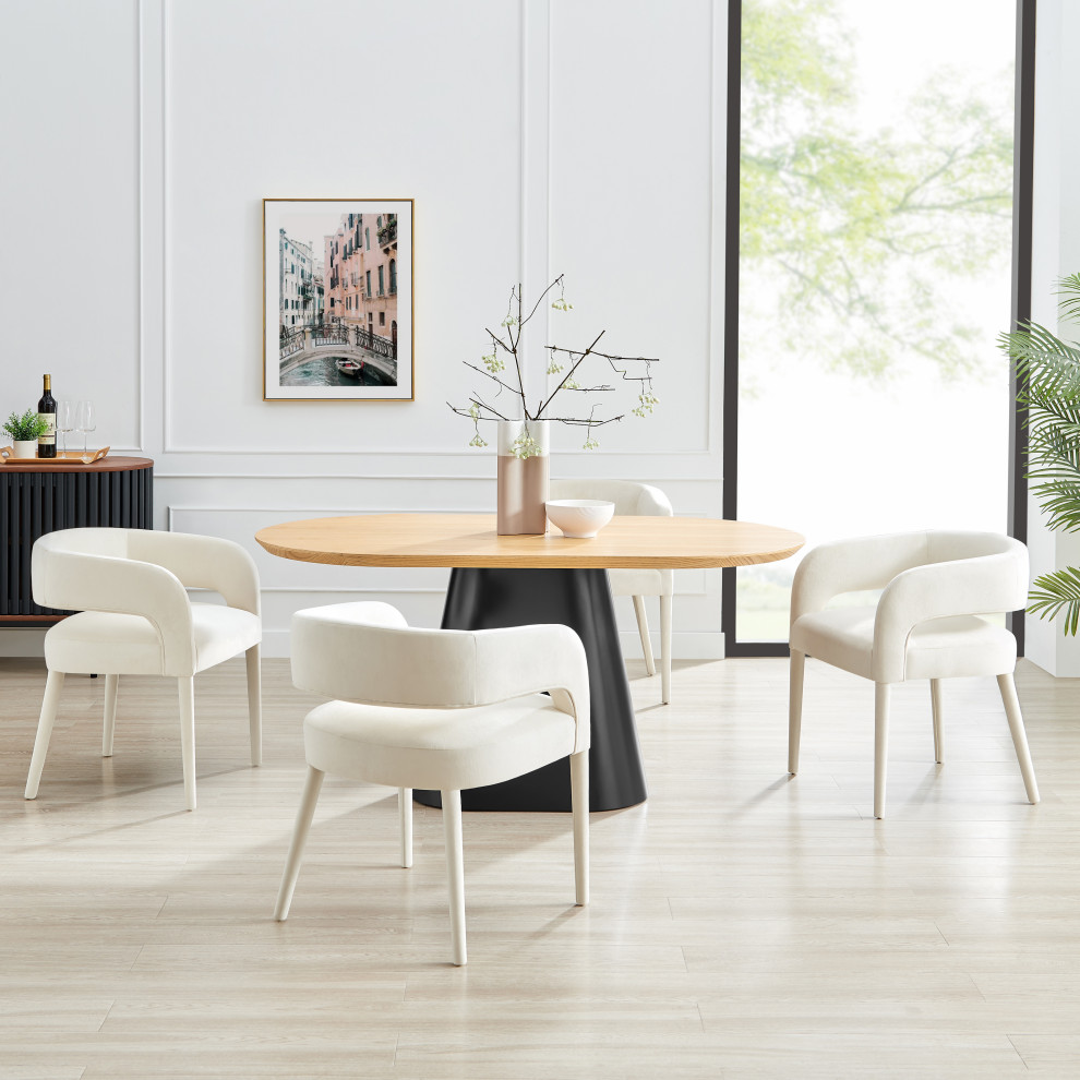 Lauryn Velvet Dining Side Chair   Modern   Dining Chairs   by New Pacific Direct Inc.  Houzz