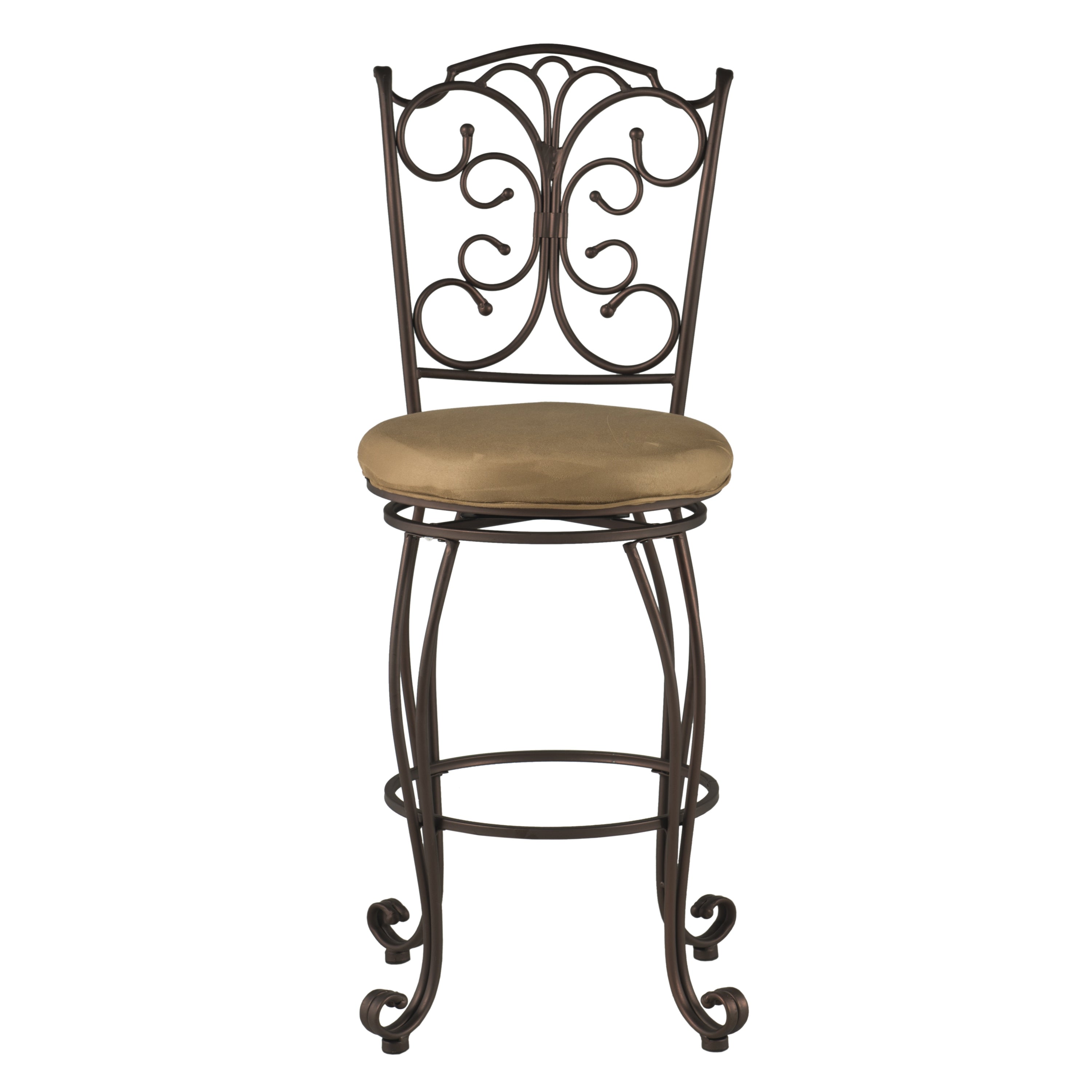 Linon Bar Stool with Swivel， Light Brown