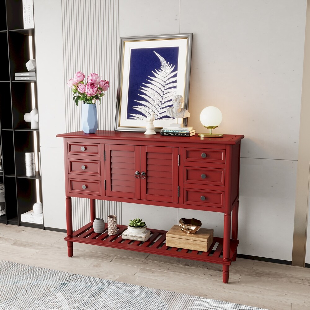 Console Sofa Table with Drawers Cabinets and Shelf