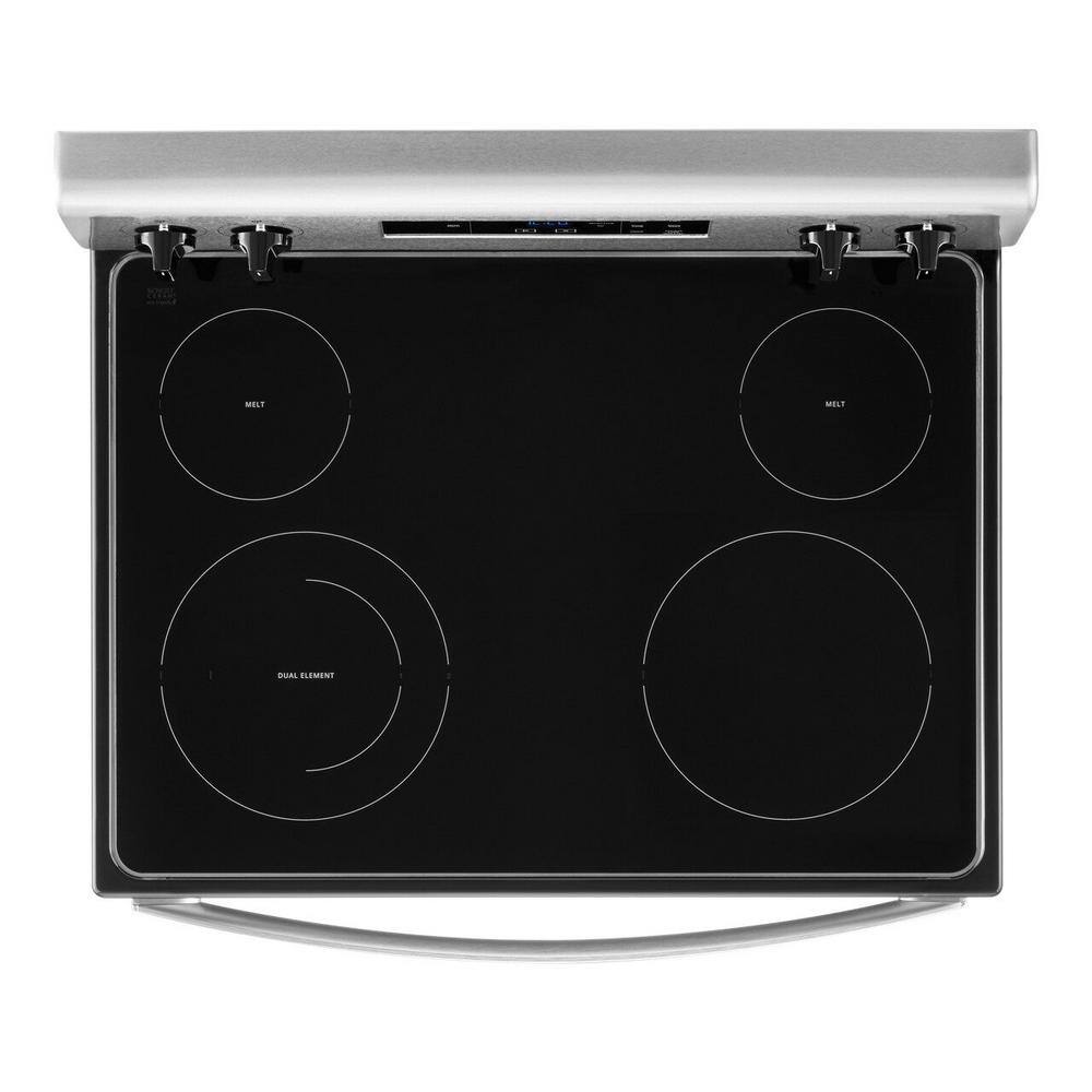 Whirlpool 30 in. 5.3 cu. ft. 4-Burner Electric Range in Stainless Steel with Storage Drawer WFE320M0JS