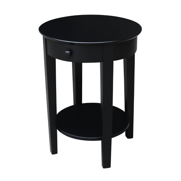 Phillips Accent Table With Drawer Black International Concepts