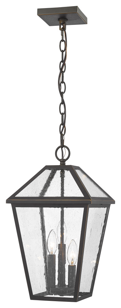 Z Lite 3 Light Outdoor Chain Mount Ceiling Fixture Oil Rubbed Bronze 579CHB ORB   Transitional   Outdoor Hanging Lights   by Lighting World Decorators  Houzz