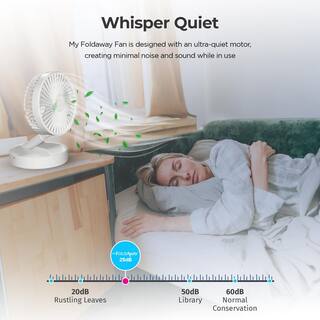 As Seen on TV 2-in-1 Adjustable Height 40 in. Unique Foldable and Portable My Foldaway Rechargeable Floor and Table Fan 7039