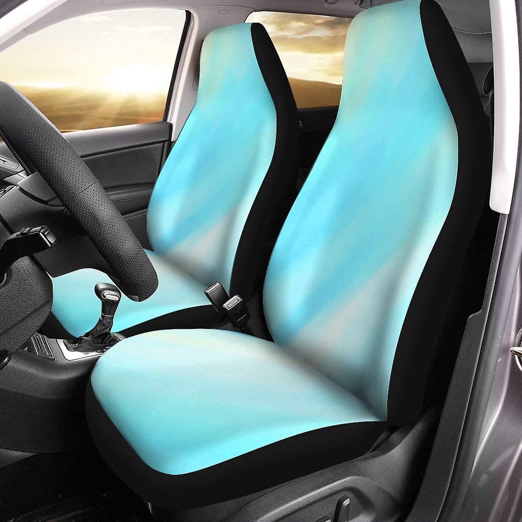 Set Of 2 Car Seat Covers Abstract Watercolor Wet Brush Paint Cold Line For Blue Universal Auto Front Seats Protector Fits