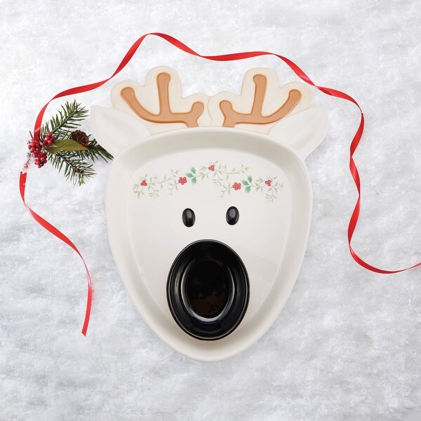 Winterberry Reindeer Chip and Dip Serving Tray