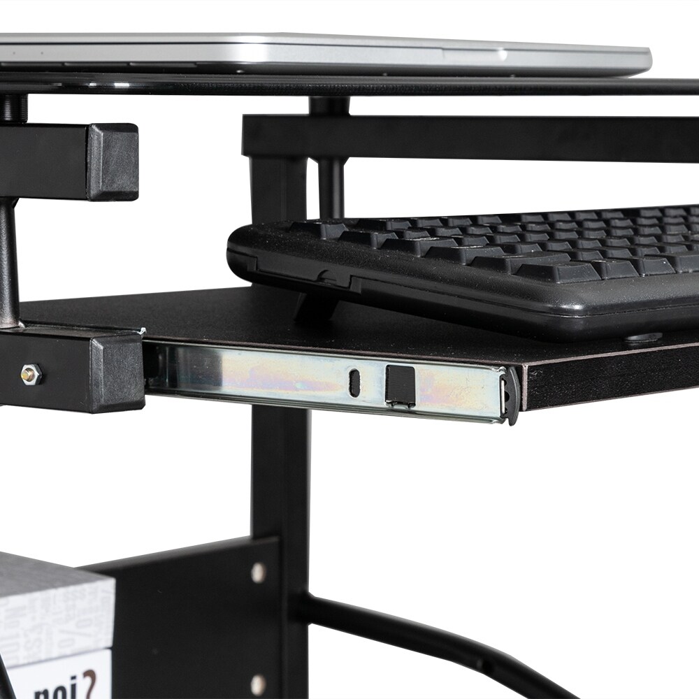 Exquisite Integrated Stalinite Computer Desk Black