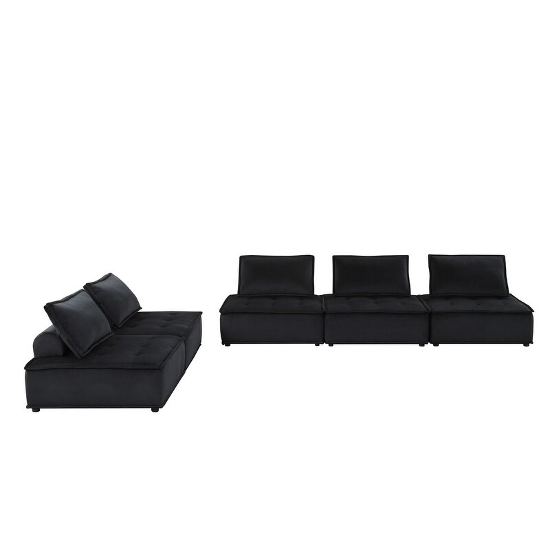 Anna Velvet 5 Pc Sofa and Loveseat