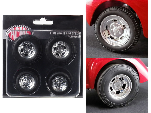 Acme A1800908W  Polished Drag Wheels and Tires 4 p...