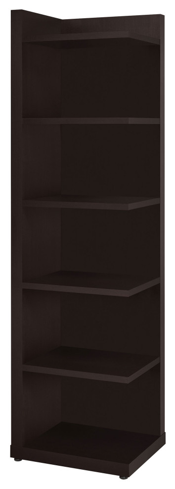 Pinckard 6 tier Corner Bookcase Cappuccino   Modern   Bookcases   by Modon  Houzz