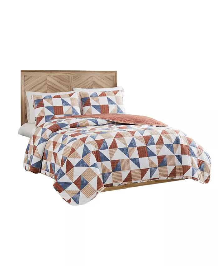 Lucky Brand Crafted Heritage 3 Piece Quilt Set， Queen