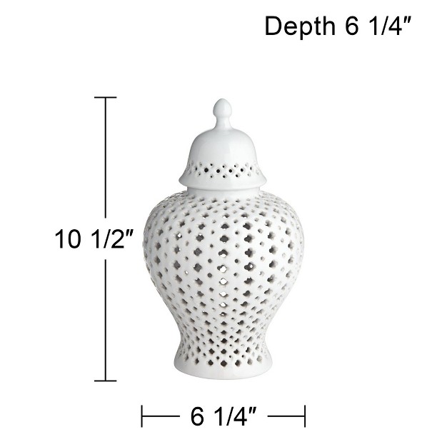 High Glossy White Stoneware Urn Jar With Lid