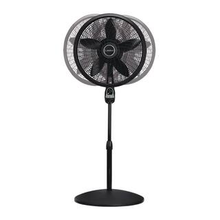 Lasko Cyclone Adjustable-Height 18 in. 3 Speed Black Oscillating Pedestal Fan with Programmable Timer and Remote Control 1843