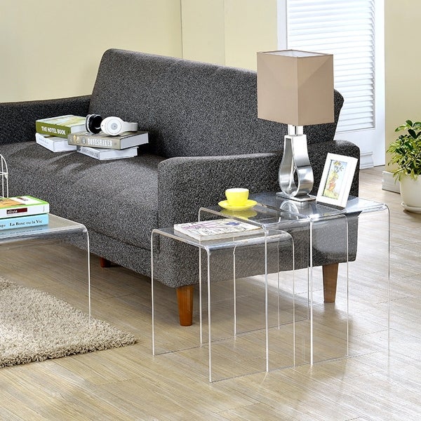 Acrylic Nesting Side Tables -Set of 3