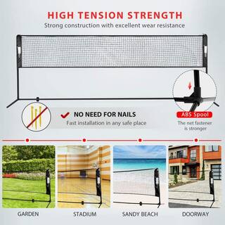 VIVOHOME Portable 10 ft. H Adjustable Outdoor Badminton Net Set with Stand and Carry Bag X002ESNYT1