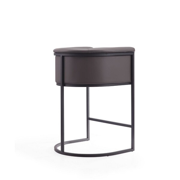 Manhattan Comfort Cosmopolitan 33.8 in. Black Metal Counter Height Bar Stool (Set of 2)