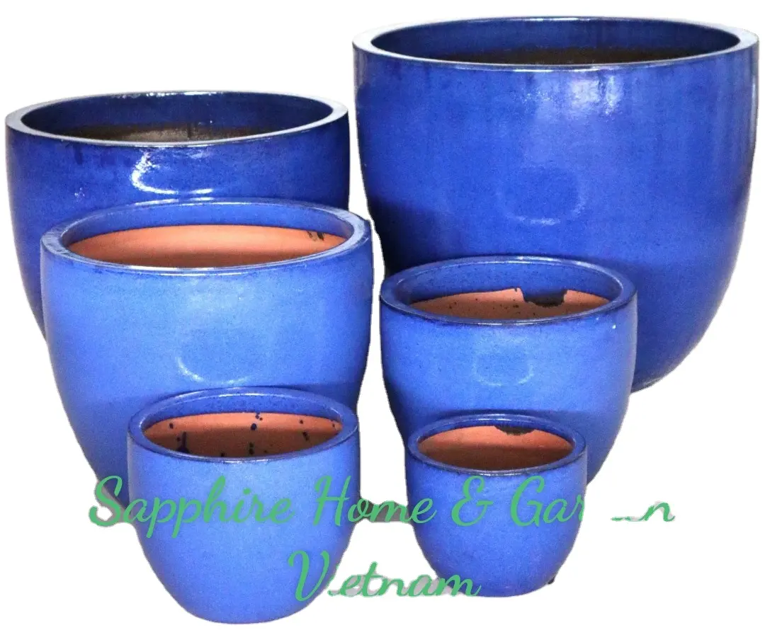 Glazed planters   Big glazed pottery  Outdoor garden ceramic pot   Vietnam Cheap Flower pots Plant Garden Pots