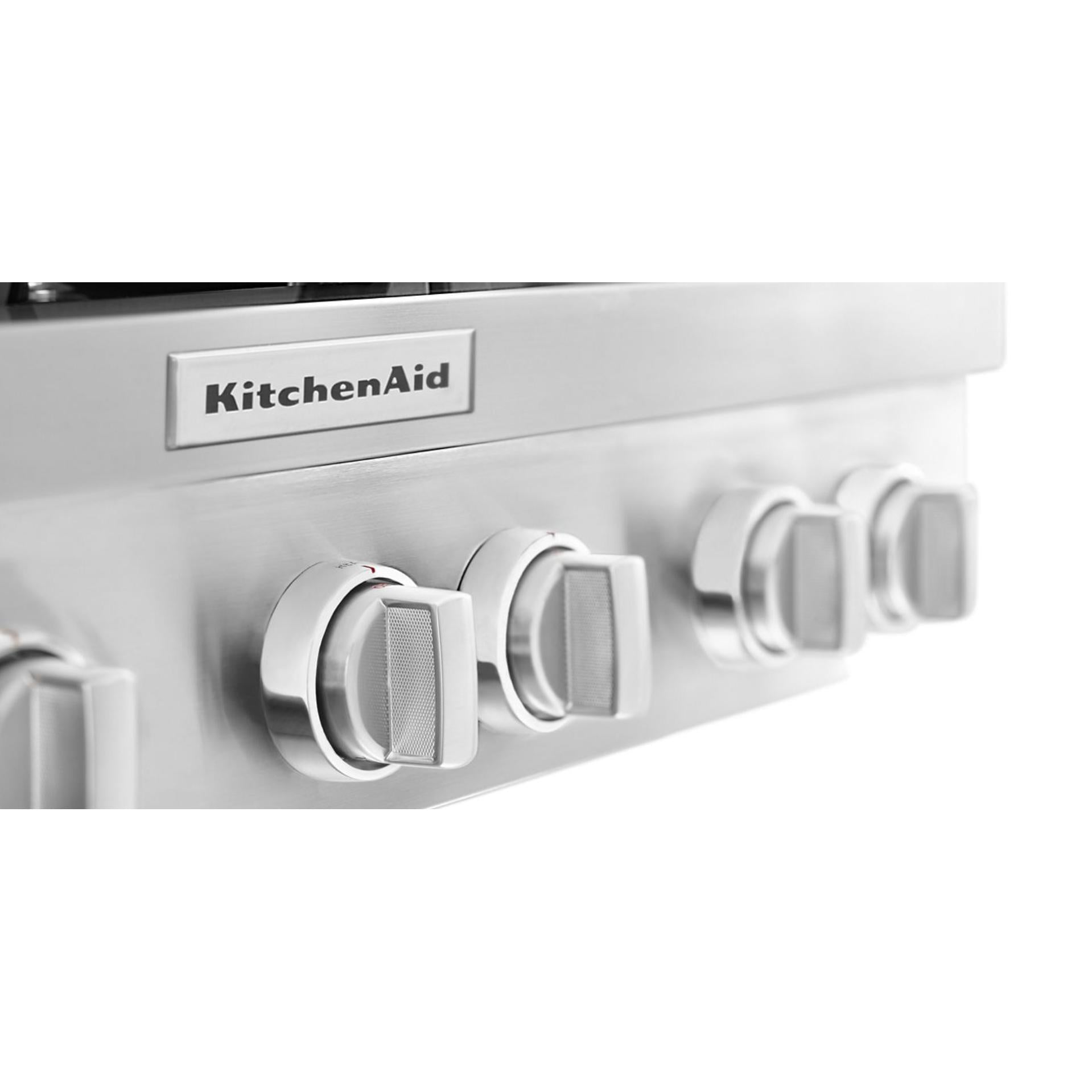 KitchenAid 36-inch Built-in Gas Rangetop with Ultra Power? Dual-Flame Burners KCGC506JSS