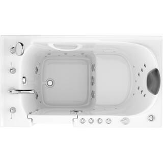 Universal Tubs Safe Premier 52.3 in. x 60 in. x 30 in. Left Drain Walk-in Air and Whirlpool Bathtub in White HD3053LWD-CP