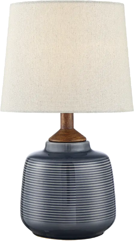 17 Inch Blue Ceramic Table Lamp - Lismore