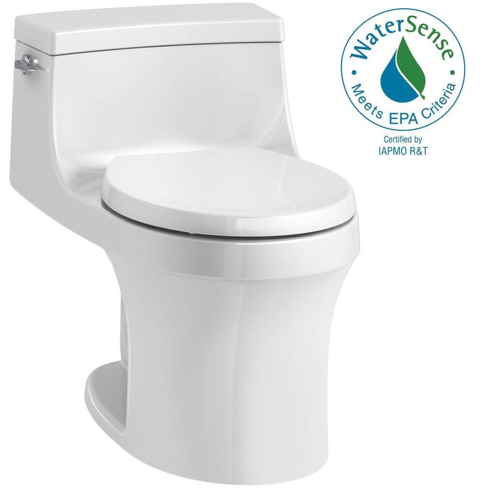 KOHLER San Souci 1-Piece 1.28 GPF Single Flush Round Toilet in White K-4007-0