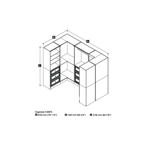 Bestar Versatile by Bestar 108'' Corner kit in White