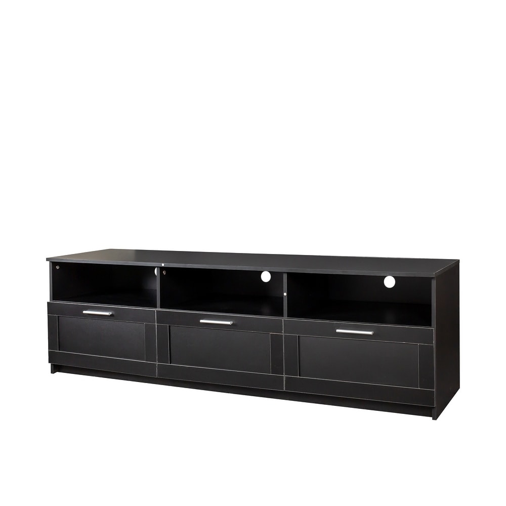 Modern minimalist TV cabinet 80 inch TV stand  open locker