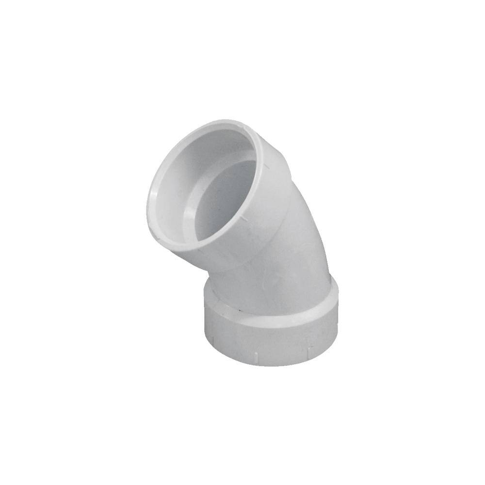 VPC 4 in. PVC DWV 45-Degree Hub x Hub Elbow Fitting 34-LP321-040B