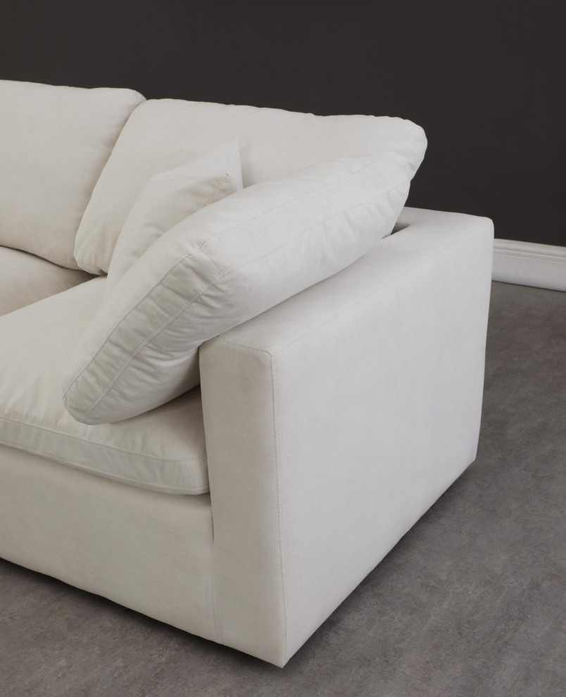 Plush Velvet / Down Standard Comfort L Shaped Modular Sectional   Transitional   Sectional Sofas   by Meridian Furniture  Houzz