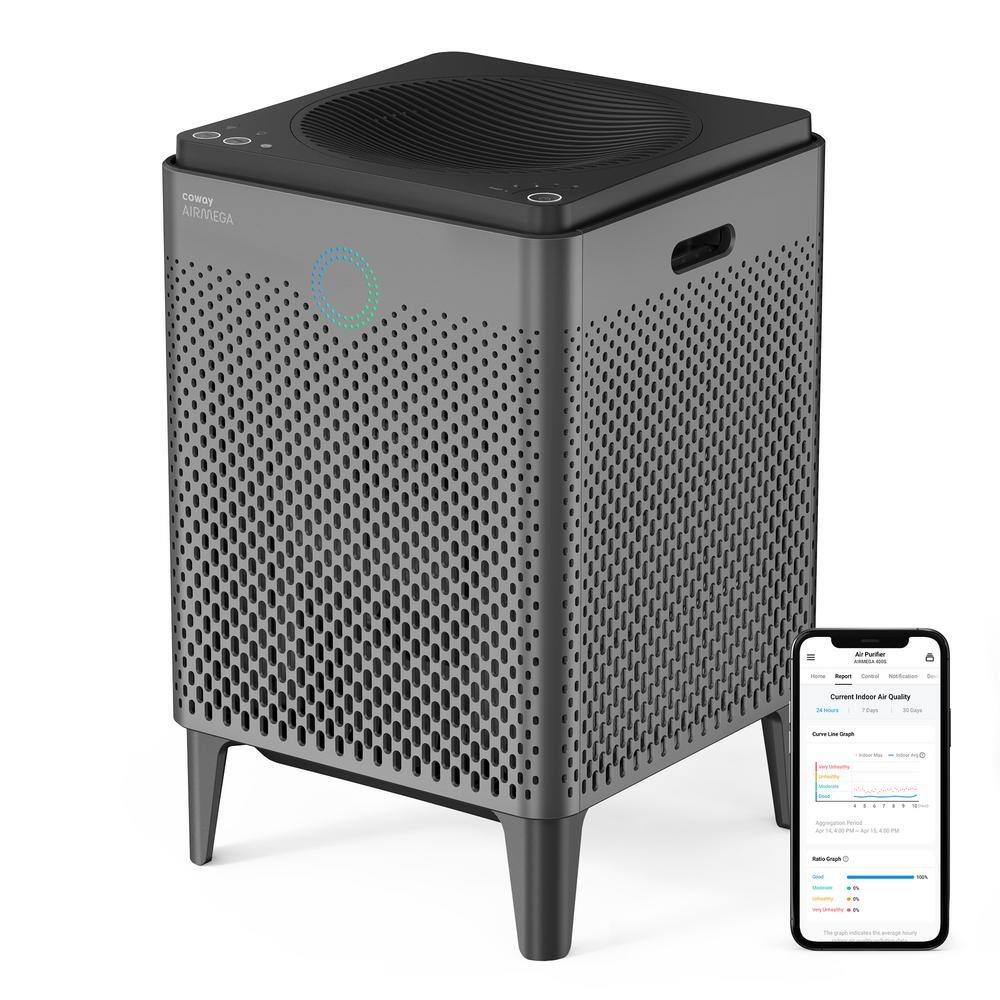 Coway Airmega 400S Graphite True HEPA Air Purifier with 1560 sq. ft. Coverage Wi-Fi enabled AP-2015E(G)