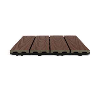 NewTechWood UltraShield Naturale 1 ft. x 1 ft. Quick Deck Outdoor Composite Deck Tile Sample in California Redwood US-QD-ZX-RW-S