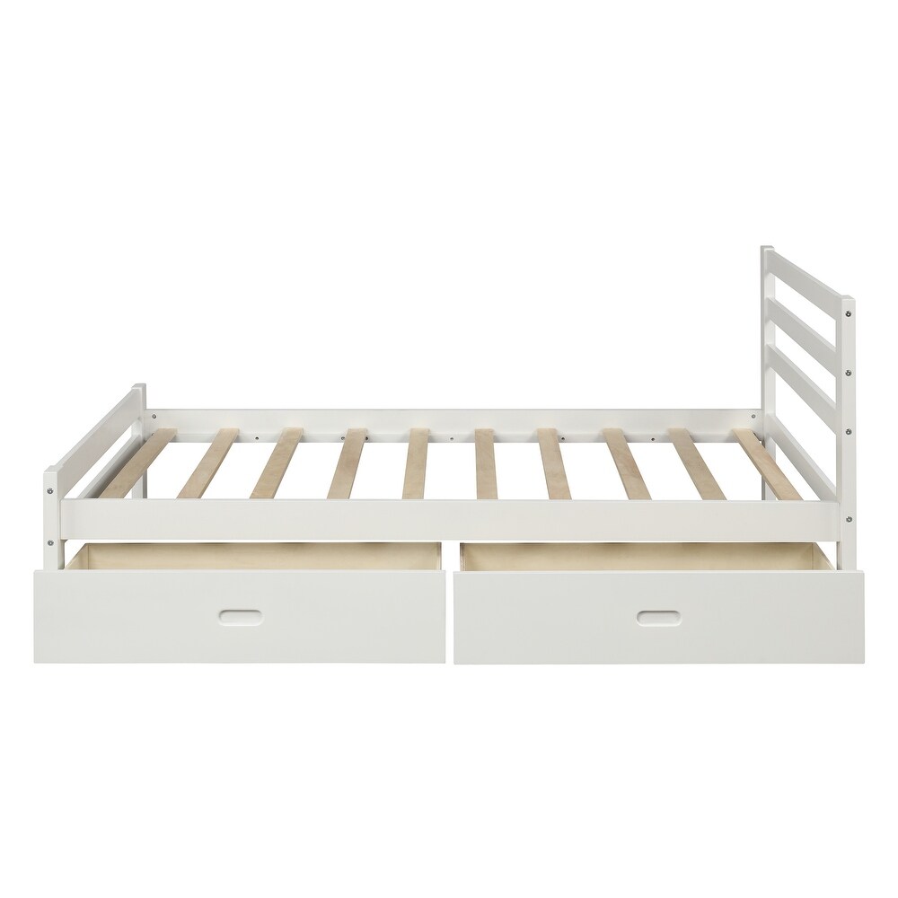 Harper   Bright Designs Wood Bed Frame with Storage Drawers and Headboard