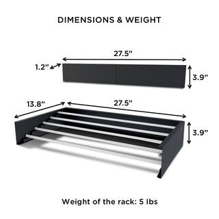 STEP UP 27.5 in. x 3.9 in. White Wall Mount Retractable IndoorOutdoor Laundry Garment Rack Rack28White