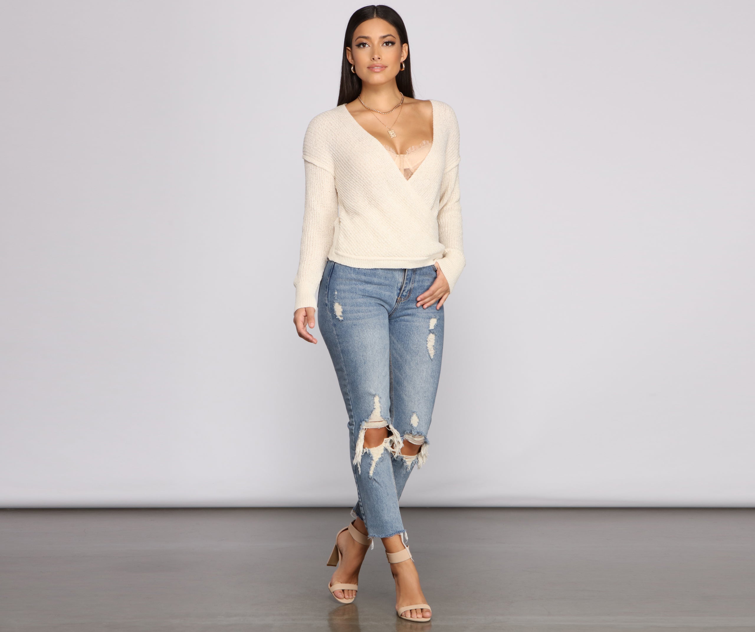 Wrapped In Basics Surplice Sweater